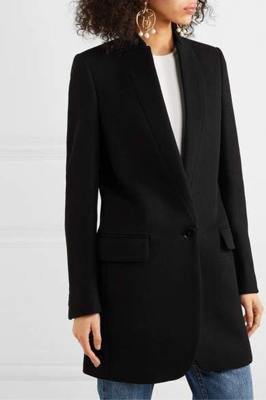 STELLA MCCARTNEY Bryce Melton Wool Mid Length Coat Net-A-Porter 0 XS 36 $1690